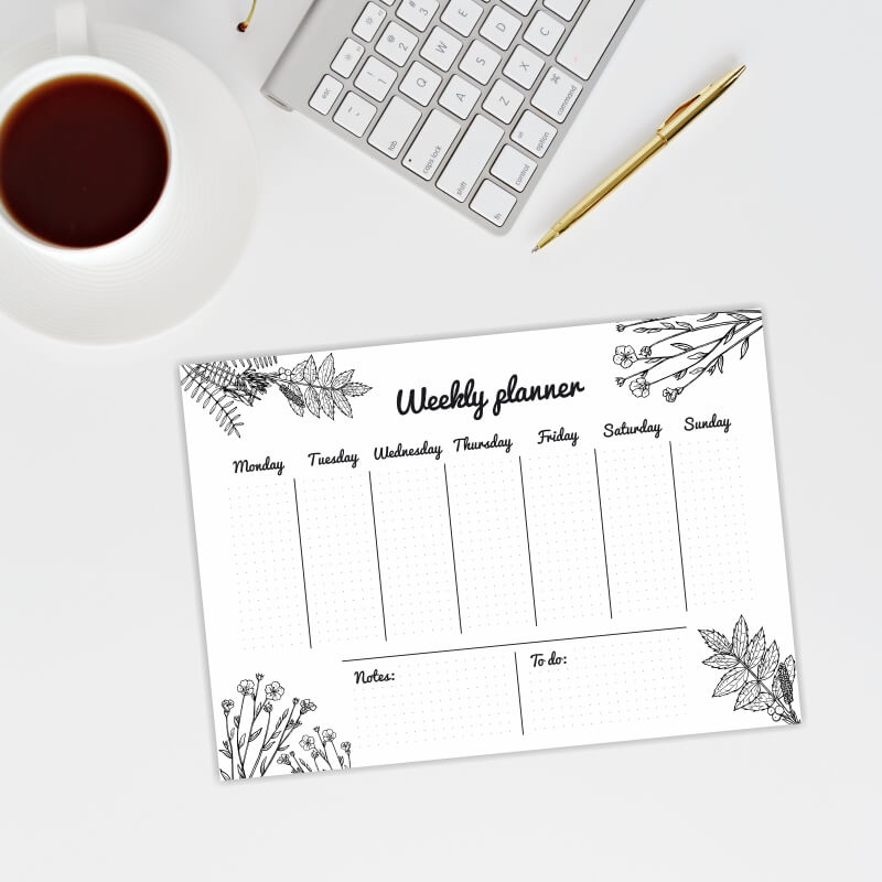 Tablica suchościeralna Weekly planner 470