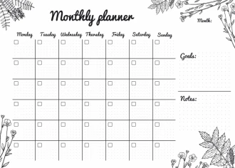 Tablica suchościeralna Monthly planner 471