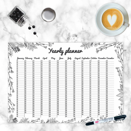 Tablica suchościeralna Yearly planner 472