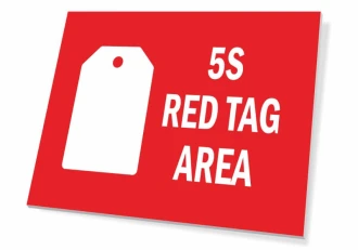 Tabliczka 5S Red tag area T095