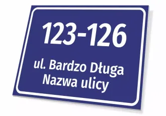 Tabliczka adresowa z ulicą i numerem domu