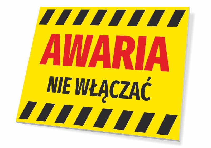 Tabliczka Awaria, nie wlączać