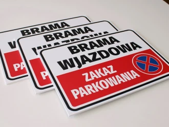 Tabliczka Brama wjazdowa, zakaz parkowania