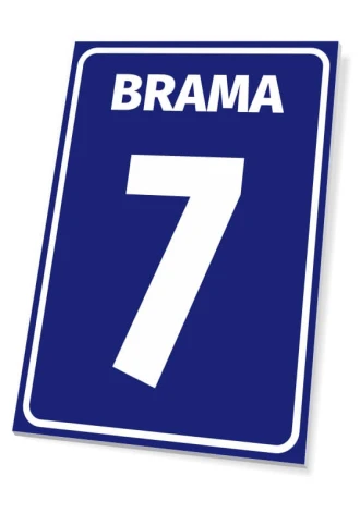 Tabliczka Brama z numerem lub literą