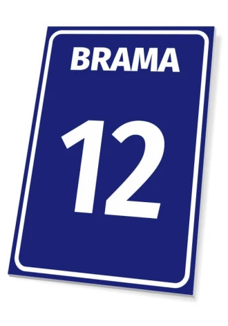Tabliczka Brama z numerem lub literą