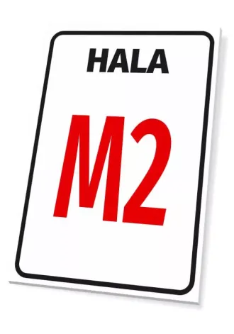 Tabliczka Hala z oznaczeniem literowym lub numerem