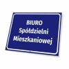 Tabliczka informacyjna: Biuro spółdzielni mieszkaniowej
