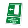 Tabliczka informacyjna: Drzwi przesuwane w lewo