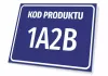 Tabliczka Kod produktu wraz z numerem, kodem