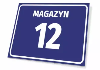 Tabliczka Magazyn wraz z numerem, oznaczeniem literowym