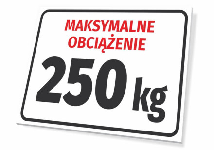 Tabliczka Maksymalne obciążenie z polem do wpisania wagi