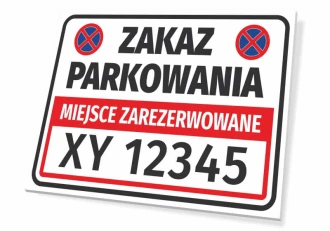 Tabliczka Miejsce zarezerwowane, zakaz parkowania T620, z polem na nr rejestracyjny pojazdu