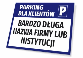 Tabliczka Parking dla klientów firmy z polem na nazwę