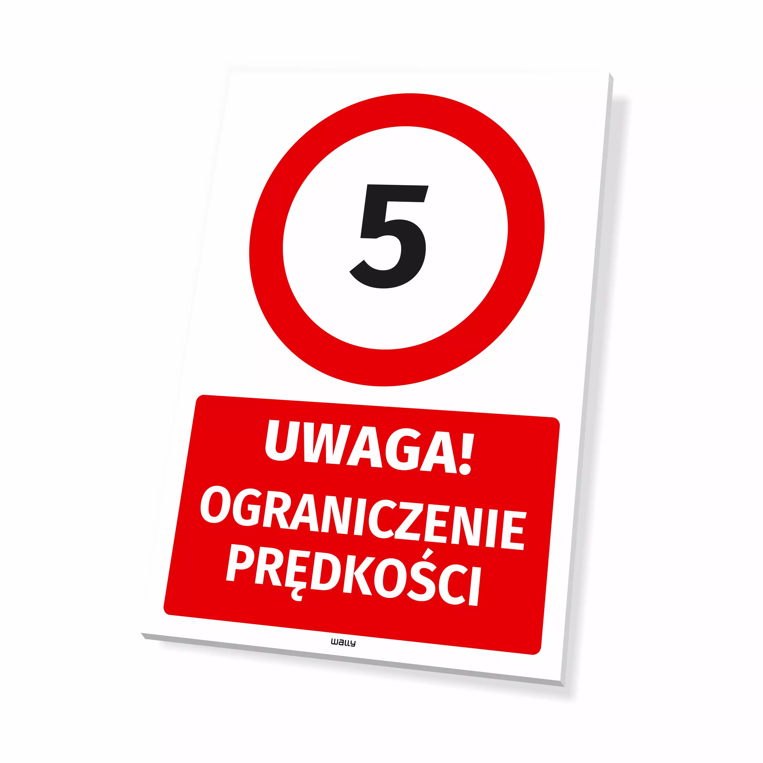 Tabliczka parkingowa: Uwaga! Ograniczenie prędkości 5 kmh