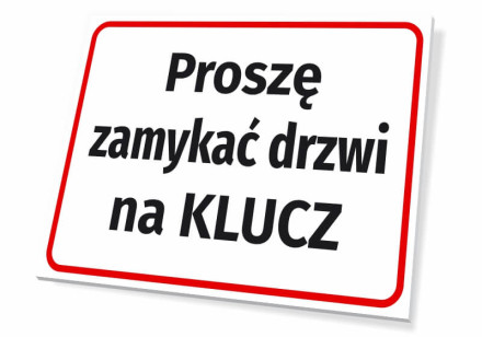 Tabliczka Proszę zamykać drzwi na klucz