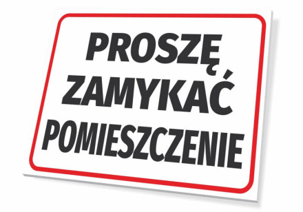 Tabliczka Proszę zamykać pomieszczenie