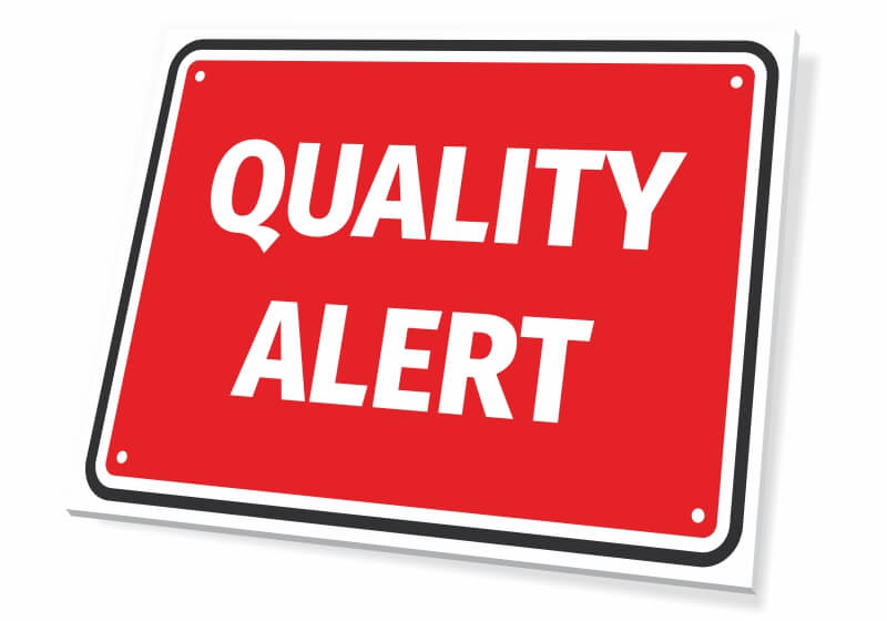 Information sign Quality alert Wallyboards online store