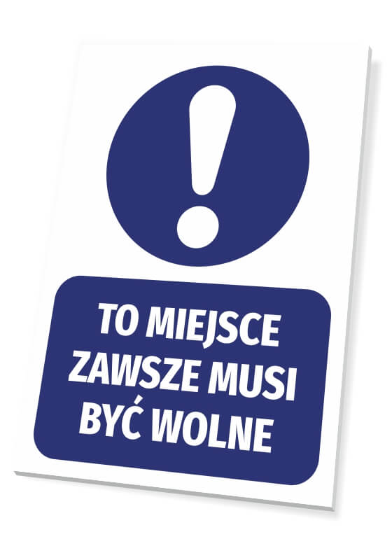 Tabliczka To miejsce zawsze musi być wolne