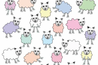 Tapeta dla dzieci owieczki 016