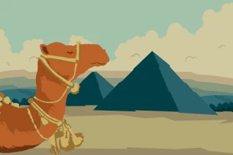Tapeta Egipt, wielbłąd, piramidy 0283