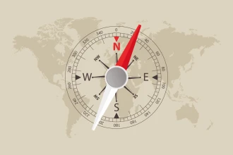 Tapeta Kompas, mapa świata 0138 