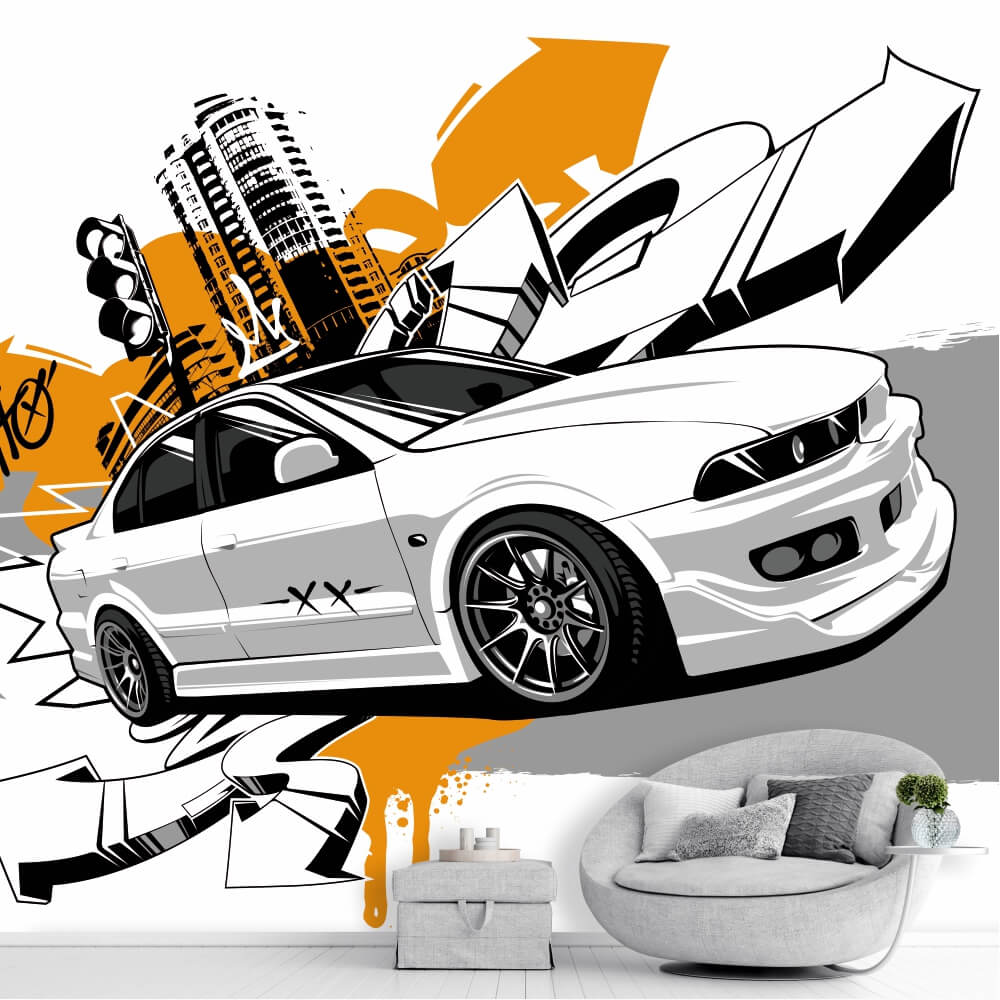 Teenage wallpaper Sports car, urban graffiti 0353 - Wallyboards online store