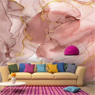 Tapeta na ścianę Różowo-złoty wzór abstrakcyjny 0458