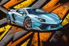 Tapeta ścienna Błękitne nowoczesne auto sportowe 0548
