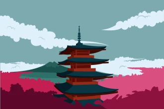Tapeta ścienna Japonia, pagoda 0286