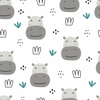 Tapeta Wesołe hipopotamy 0165