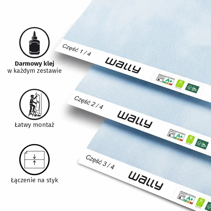 Montaż fototapety numerowane bryty kierunek naklejania