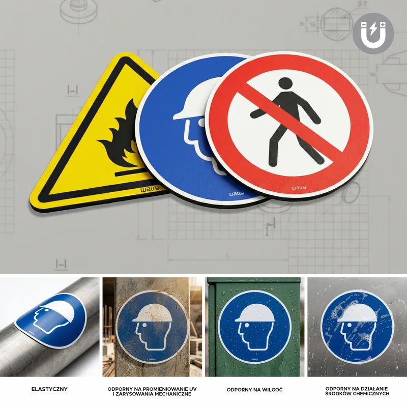 Znak nakazu zabezpieczony matowym laminatem ochronnym